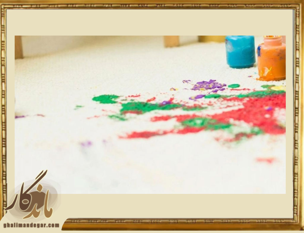 مراحل پاک کردن گواش از روی فرش